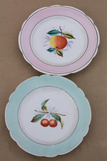 photo of 40+ antique china plates w/ hand painted fruit, shabby chic rustic wedding vintage dishes  #6