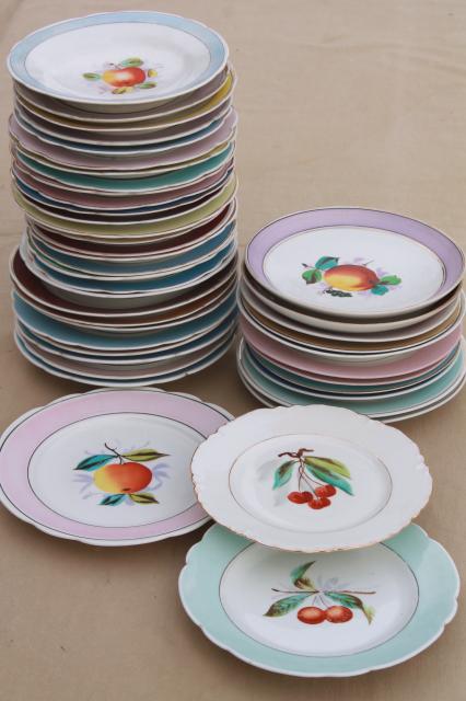 photo of 40+ antique china plates w/ hand painted fruit, shabby chic rustic wedding vintage dishes  #8