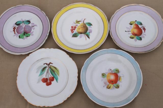 photo of 40+ antique china plates w/ hand painted fruit, shabby chic rustic wedding vintage dishes  #9