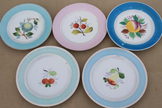 photo of 40+ antique china plates w/ hand painted fruit, shabby chic rustic wedding vintage dishes  #12