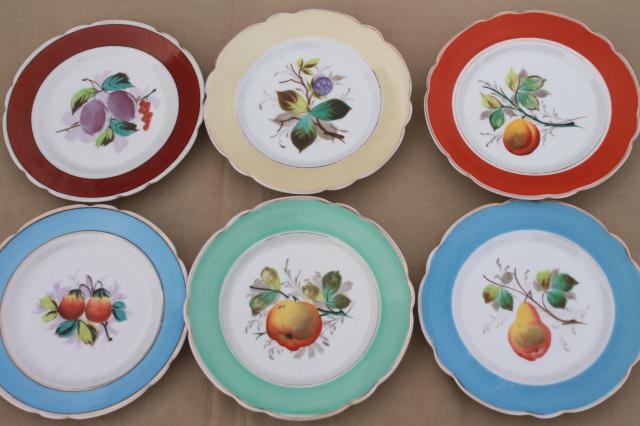 photo of 40+ antique china plates w/ hand painted fruit, shabby chic rustic wedding vintage dishes  #13