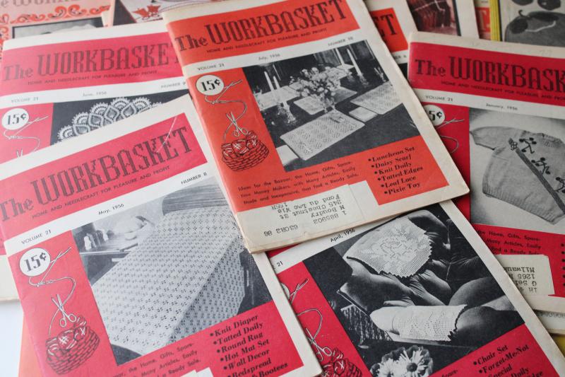 photo of 40+ back issues Workbasket magazines, 1950s early 60s vintage needlework patterns #2