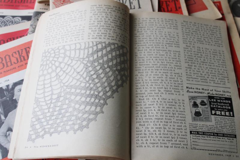 photo of 40+ back issues Workbasket magazines, 1950s early 60s vintage needlework patterns #6