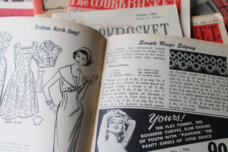 photo of 40+ back issues Workbasket magazines, 1950s early 60s vintage needlework patterns #8