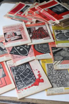 catalog photo of 40+ back issues Workbasket magazines, 1950s early 60s vintage needlework patterns