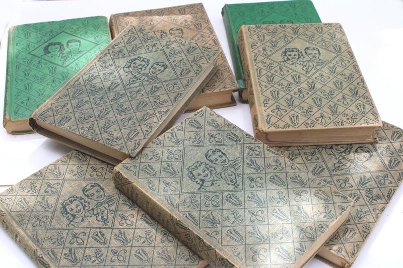 photo of 40s 50s vintage Bobbsey Twins books green covers Great West Mexico Indian Hollow etc. #4