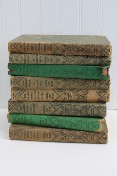 catalog photo of 40s 50s vintage Bobbsey Twins books green covers Great West Mexico Indian Hollow etc.