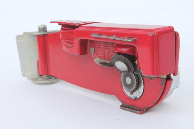 photo of 40s 50s vintage Dazey can opener, swing a way style wall mount can opener in red #11