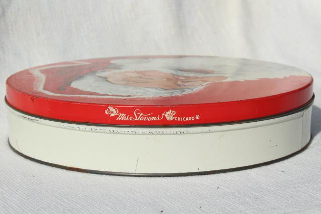 photo of 40s 50s vintage Santa Claus tin - Christmas cookies, candy or fruitcake tin #5