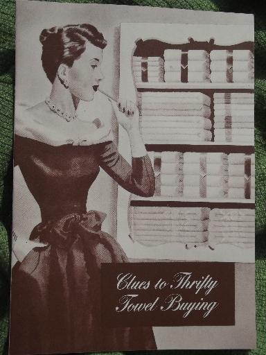 photo of 40s 50s vintage advertising booklets, brides guides to bath towels #7