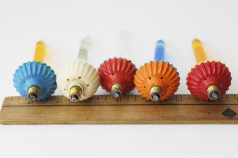 photo of 40s 50s vintage bubble lights biscuit shape, lot replacement light bulbs untested C6? #3