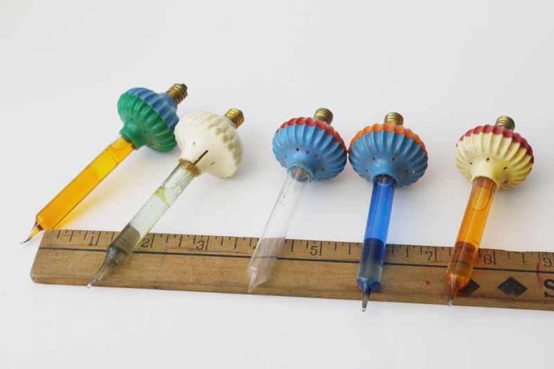 photo of 40s 50s vintage bubble lights biscuit shape, lot replacement light bulbs untested C6? #5