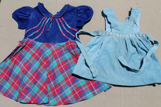 photo of 40s 50s vintage clothes for little girls, feed sack fabric dresses, playclothes etc. #12