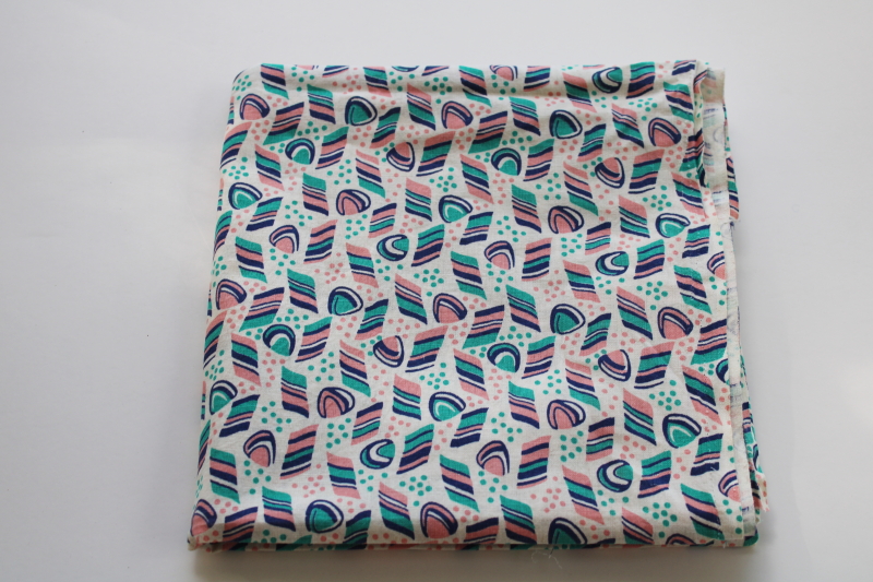 photo of 40s 50s vintage cotton fabric or feedsack, allsorts candy print pink & teal #1