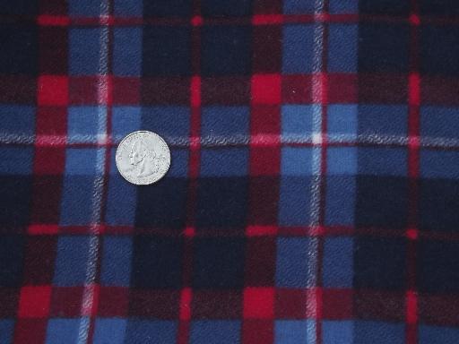 photo of 40s 50s vintage cotton work shirt flannel fabric, soft thick plaid #1