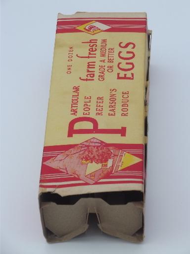 photo of 40s 50s vintage egg carton w/ great old print graphics, Farm Fresh Eggs #4