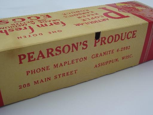 photo of 40s 50s vintage egg carton w/ great old print graphics, Farm Fresh Eggs #9