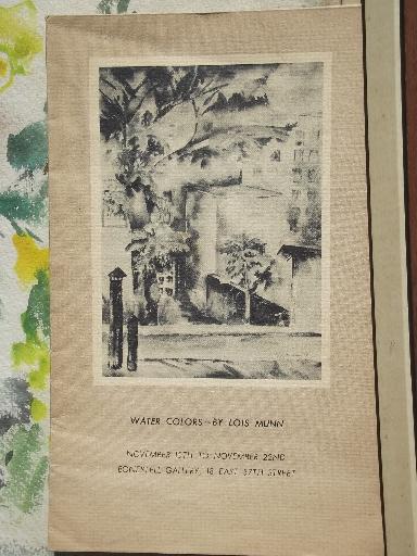 photo of 40s 50s vintage floral still life watercolor, artist signed w/ gallery notes #5