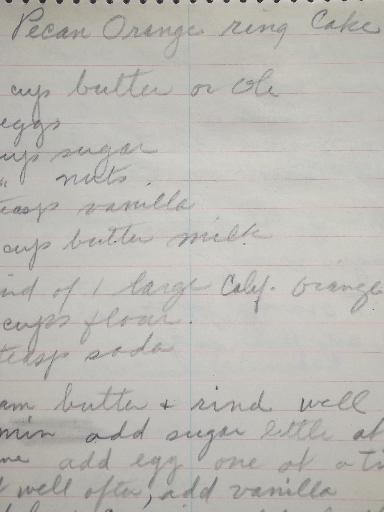 photo of 40s 50s vintage note book of hand-written recipes, old handmade cookbook #4