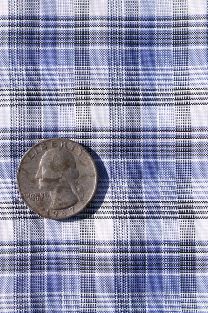 photo of 40s 50s vintage rayon fabric, shirting plaid heavy silky fabric for sewing or lining fabric #1