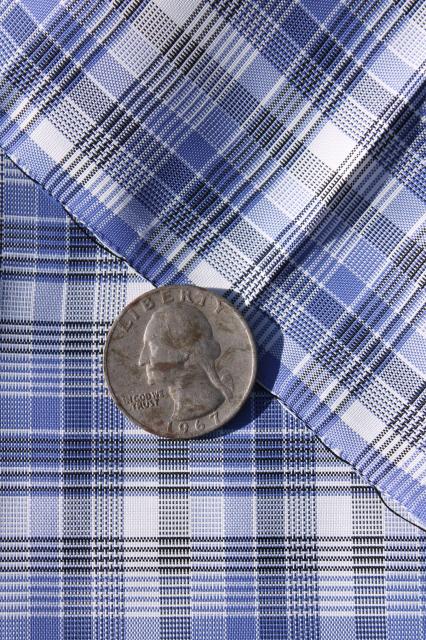 photo of 40s 50s vintage rayon fabric, shirting plaid heavy silky fabric for sewing or lining fabric #4