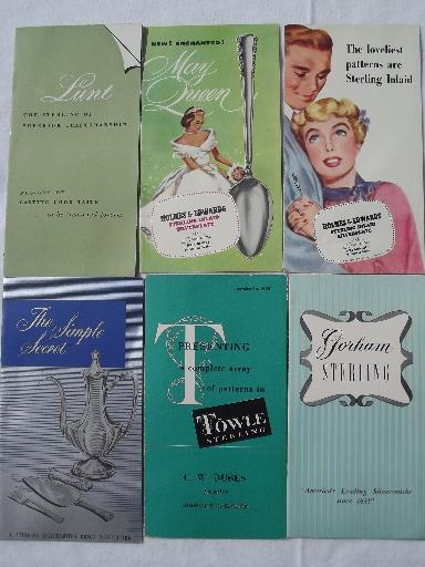 photo of 40s andd 50s vintage silverware silver flatware pattern leaflets and catalogs #6