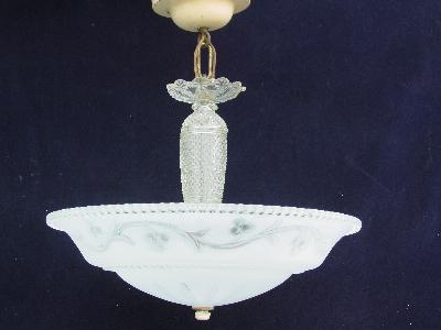 photo of 40's chandelier vintage glass shade #1