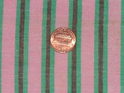 photo of 40's cotton shirting fabric, pink/jade/brown #1