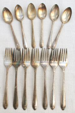 catalog photo of 40s vintage Exquisite Wm Rogers International silver plate flatware, teaspoons & forks