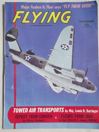 photo of 40s vintage Flying / Industrial Aviation magazine w/ WWII airplane photos #1