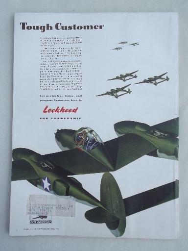 photo of 40s vintage Flying / Industrial Aviation magazine w/ WWII airplane photos #6