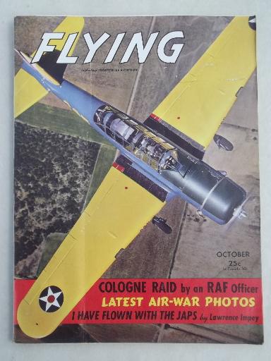 photo of 40s vintage Flying / Industrial Aviation magazine w/ WWII airplane photos #1