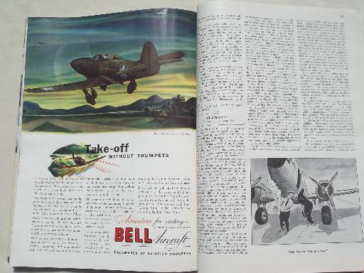 photo of 40s vintage Flying / Industrial Aviation magazine w/ WWII airplane photos #5