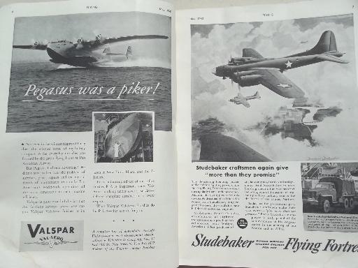 photo of 40s vintage Flying / Industrial Aviation magazine w/ WWII airplane photos #2