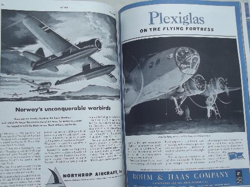 photo of 40s vintage Flying / Industrial Aviation magazine w/ WWII airplane photos #3