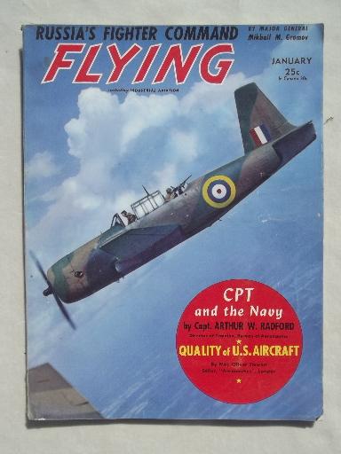 photo of 40s vintage Flying / Industrial Aviation magazine w/ WWII airplane photos #1