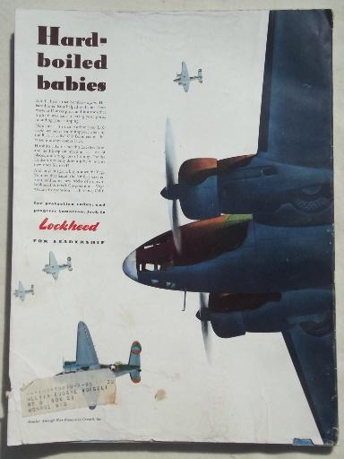 photo of 40s vintage Flying / Industrial Aviation magazine w/ WWII airplane photos #6