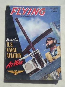 catalog photo of 40s vintage Flying / Industrial Aviation magazine w/ WWII airplane photos