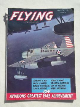 catalog photo of 40s vintage Flying / Industrial Aviation magazine w/ WWII airplane photos