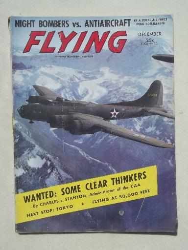 photo of 40s vintage Flying / Industrial Aviation magazine w/ WWII airplane photos #1