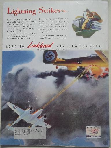 photo of 40s vintage Flying & Popular Aviation magazine w/ many old airplane photos #6