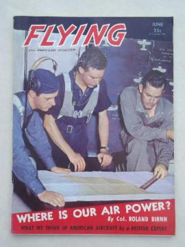 catalog photo of 40s vintage Flying & Popular Aviation magazine w/ many old airplane photos