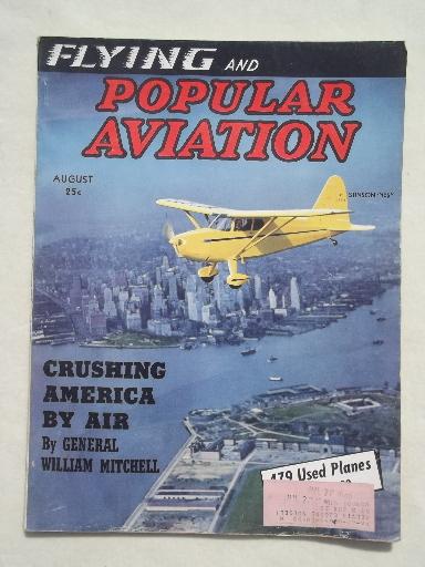 photo of 40s vintage Flying & Popular Aviation magazine w/ many old airplane photos #1