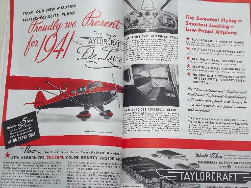 photo of 40s vintage Flying & Popular Aviation magazine w/ many old airplane photos #3