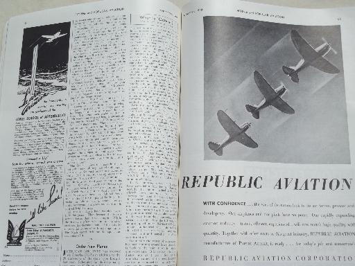 photo of 40s vintage Flying & Popular Aviation magazine w/ many old airplane photos #2