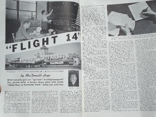 photo of 40s vintage Flying & Popular Aviation magazine w/ many old airplane photos  #3