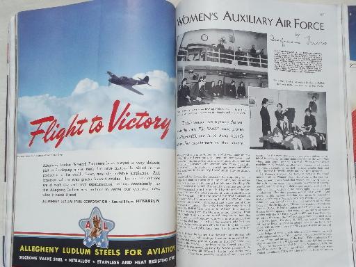 photo of 40s vintage Flying & Popular Aviation magazine w/ many old airplane photos #5