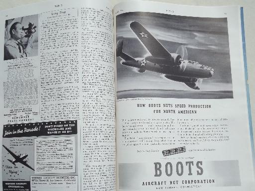 photo of 40s vintage Flying & Popular Aviation magazine w/ many old airplane photos #3