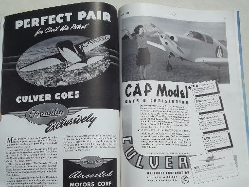 photo of 40s vintage Flying & Popular Aviation magazine w/ many old airplane photos #4