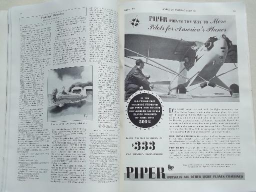 photo of 40s vintage Flying & Popular Aviation magazine w/ many old airplane photos #3